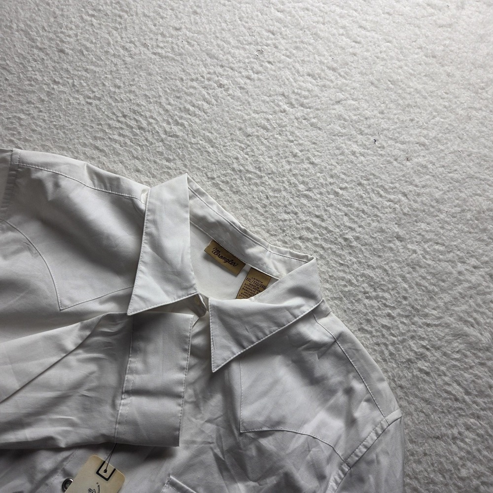 Wrangler Button Up Shirt Womens Plus XXL White Long Sleeve Snap Western Top